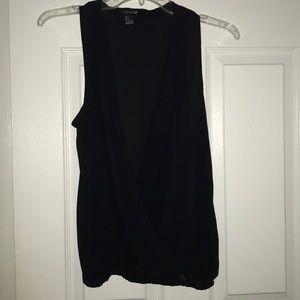 Forever21 Black open cute short sleeve blouse